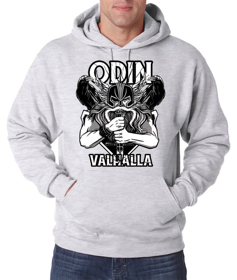 Youth Designz Kapuzenpullover Odin Valhalla Herren Hoodie Pullover mit Mythologie Frontdruck von Youth Designz