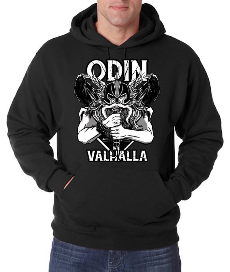 Youth Designz Kapuzenpullover Odin Valhalla Herren Hoodie Pullover mit Mythologie Frontdruck von Youth Designz