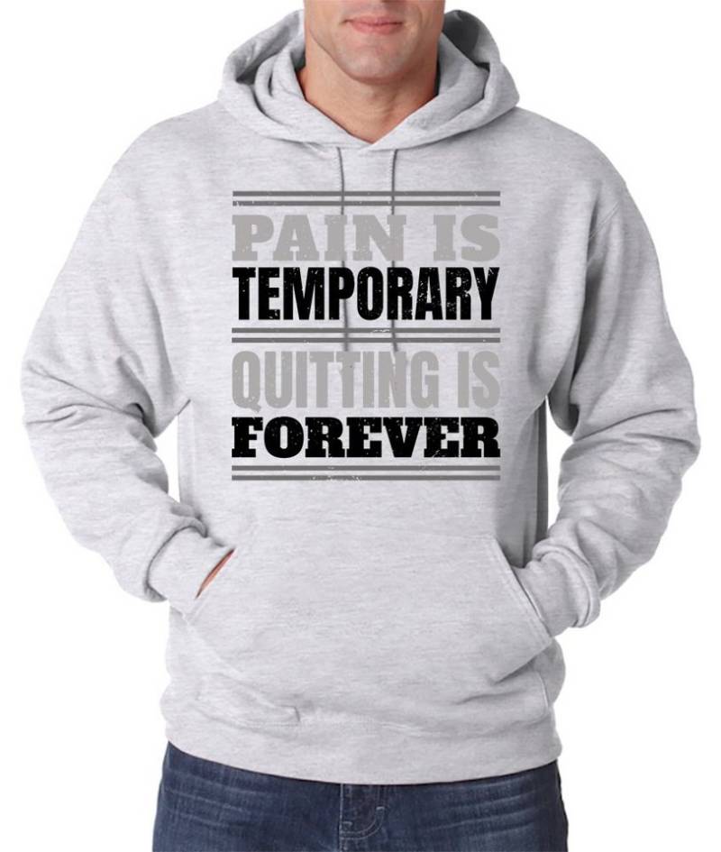 Youth Designz Kapuzenpullover PAIN IS TEMPORARY, QUITTING IS FOREVER! Herren Hoodie Pullover mit Motivierendem Frontdruck von Youth Designz