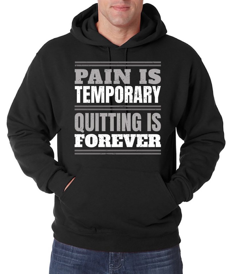 Youth Designz Kapuzenpullover PAIN IS TEMPORARY, QUITTING IS FOREVER! Herren Hoodie Pullover mit Motivierendem Frontdruck von Youth Designz