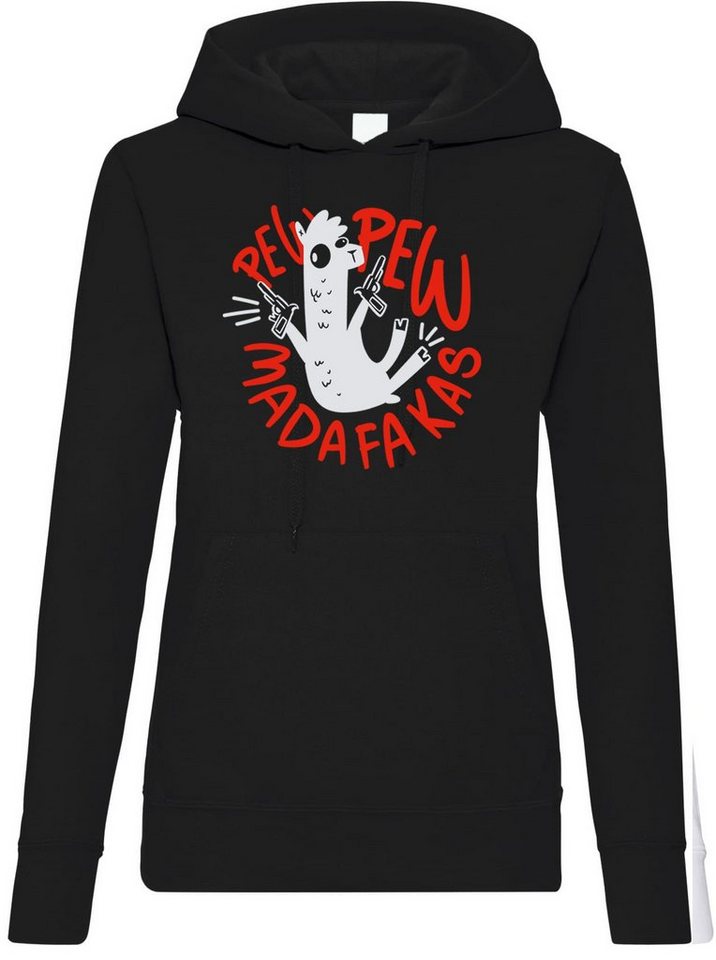 Youth Designz Kapuzenpullover PEW PEW MADAFAKAS Damen Hoodie Pullover mit lustigem Frontprint von Youth Designz