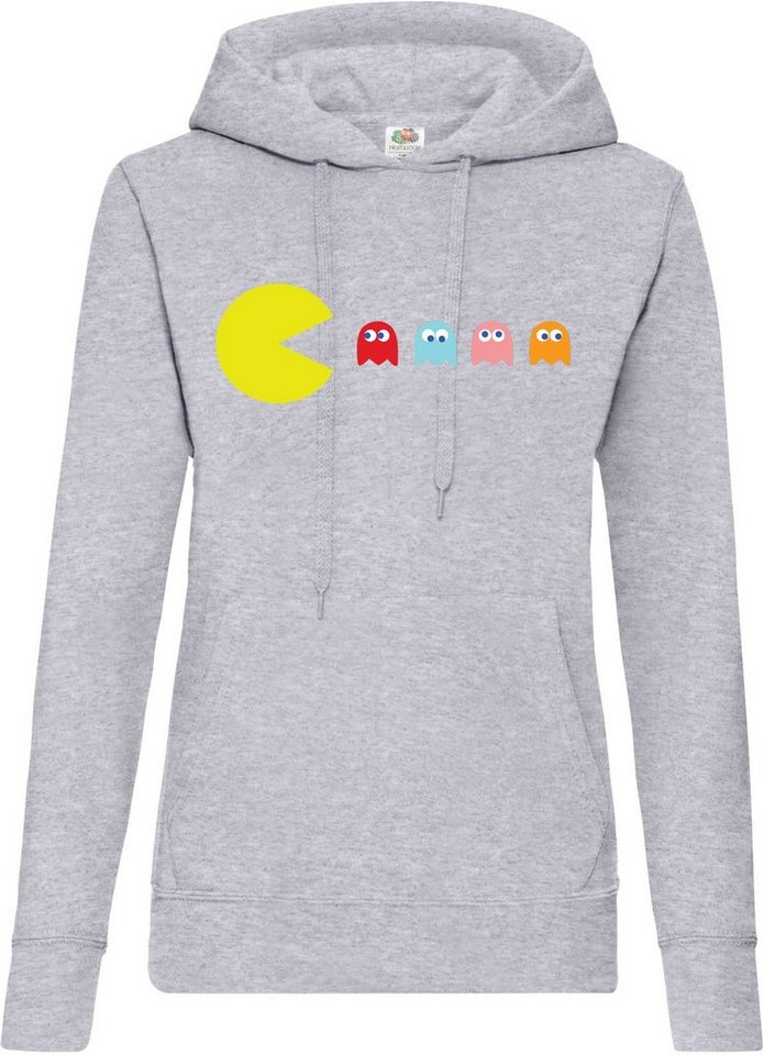Youth Designz Kapuzenpullover Pacman Damen Hoodie Pullover mit lustigem Frontprint von Youth Designz