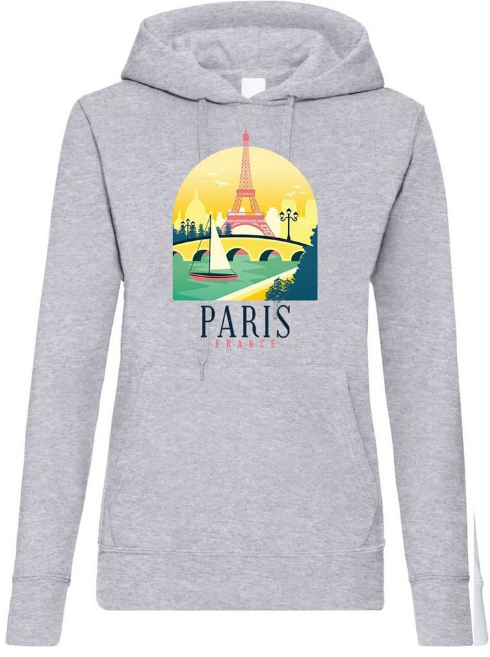 Youth Designz Kapuzenpullover Paris Frankreich Damen Hoodie Pullover mit modischem Frontprint von Youth Designz