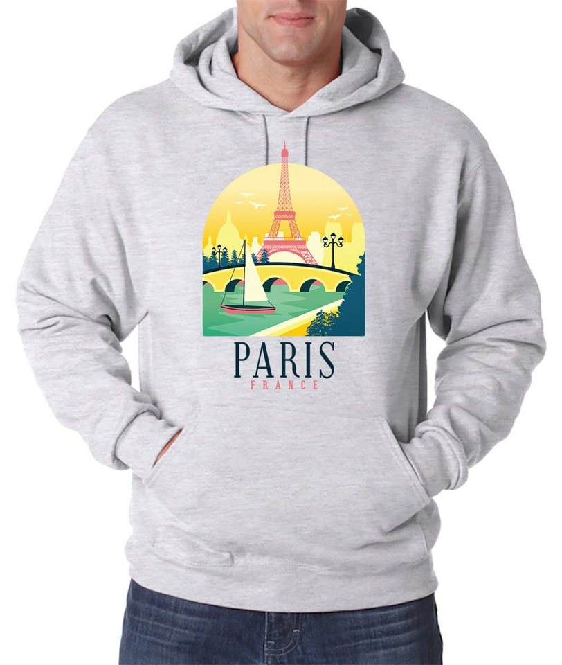 Youth Designz Kapuzenpullover Paris Frankreich Herren Shirt mit trendigem Frontprint von Youth Designz