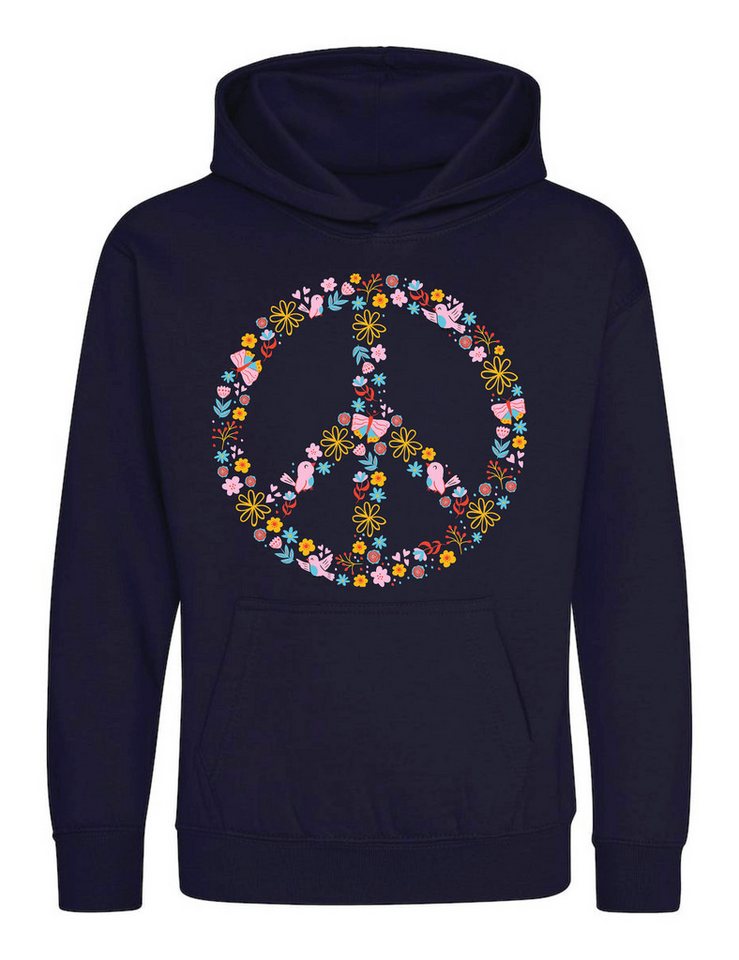 Youth Designz Kapuzenpullover Peace Flowers Kinder Hoodie Pullover mit trendigem Motiv von Youth Designz