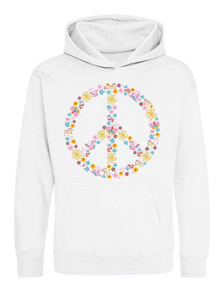 Youth Designz Kapuzenpullover Peace Flowers Kinder Hoodie Pullover mit trendigem Motiv von Youth Designz