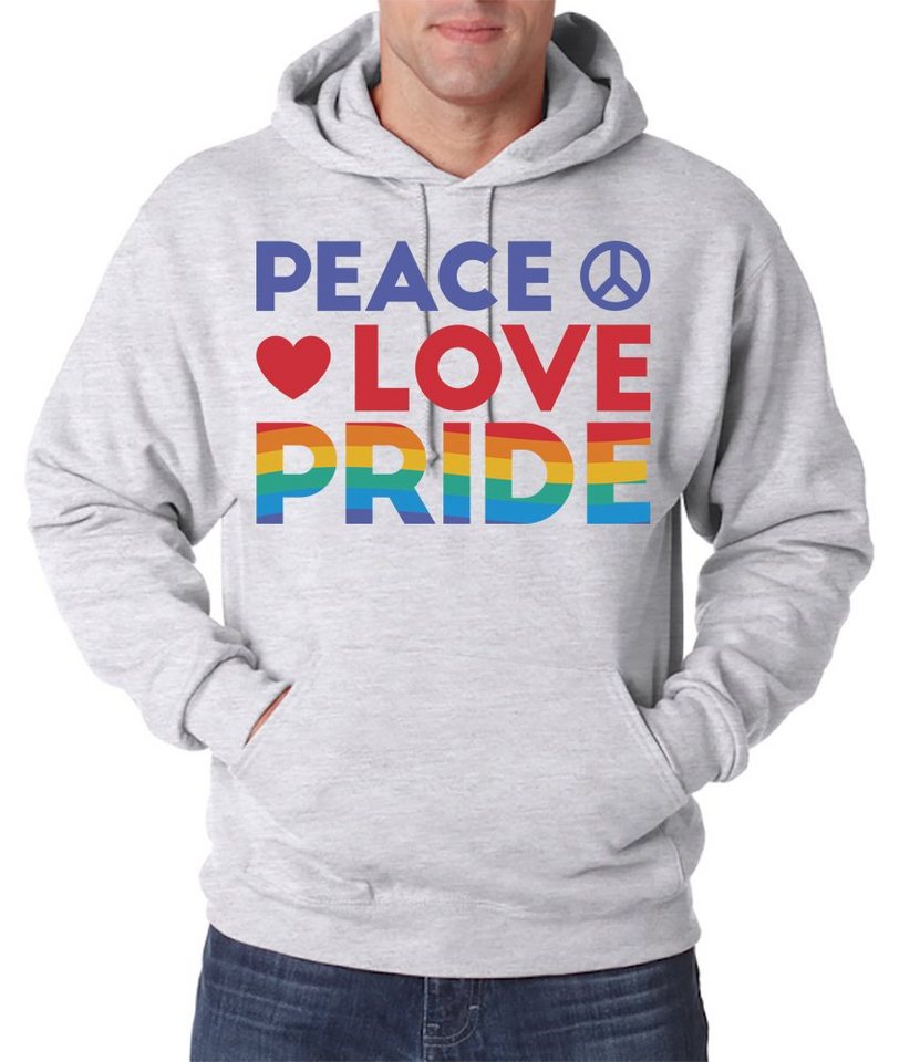 Youth Designz Kapuzenpullover Peace Love Pride Herren Hoodie Pullover mit Trendigem Spruch von Youth Designz