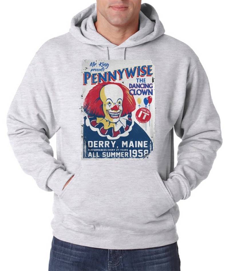 Youth Designz Kapuzenpullover Pennywise Herren Hoodie Pullover mit modischem Clown Print von Youth Designz
