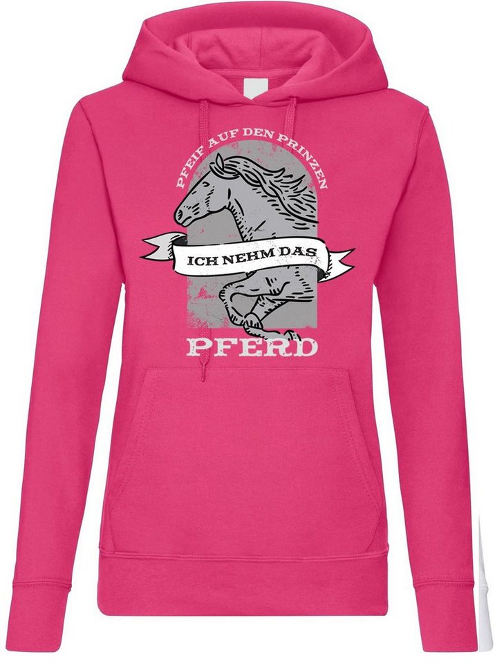 Youth Designz Kapuzenpullover Pfeif auf de Prinzen, ich nehm das Pferd" Damen Hoodie mit lustigem Frontprint" von Youth Designz