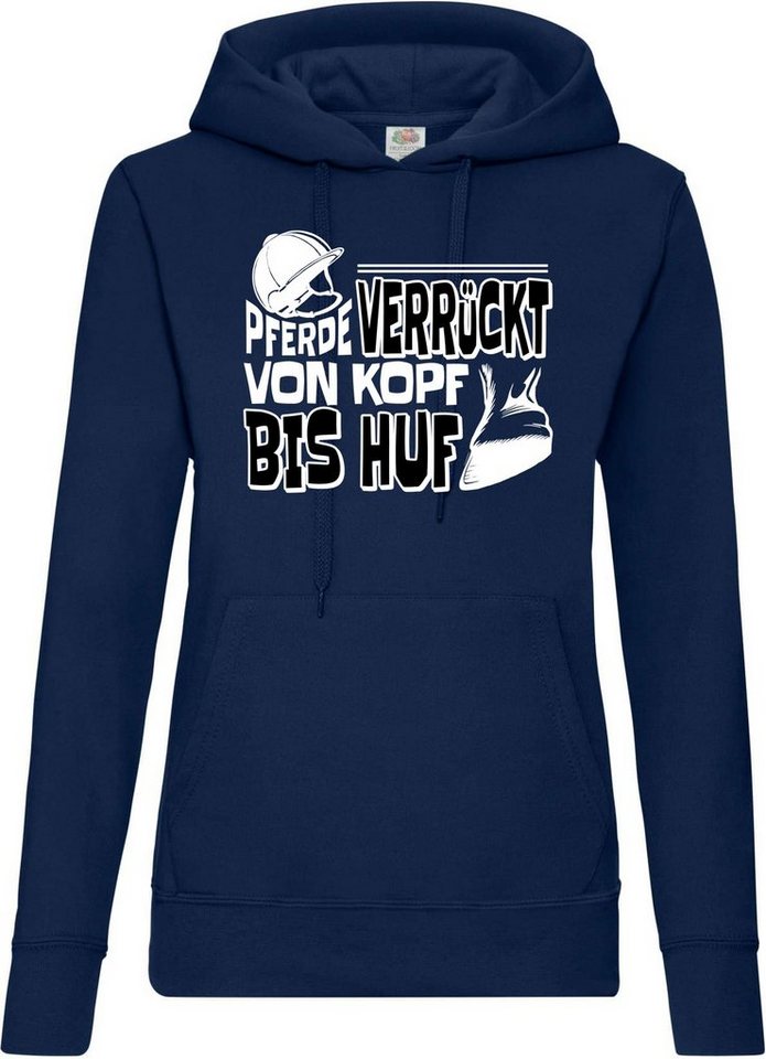 Youth Designz Kapuzenpullover Pferde Verrückt Von Kopf Bis Huf" Damen Hoodie Pullover mit trendigem Frontprint" von Youth Designz