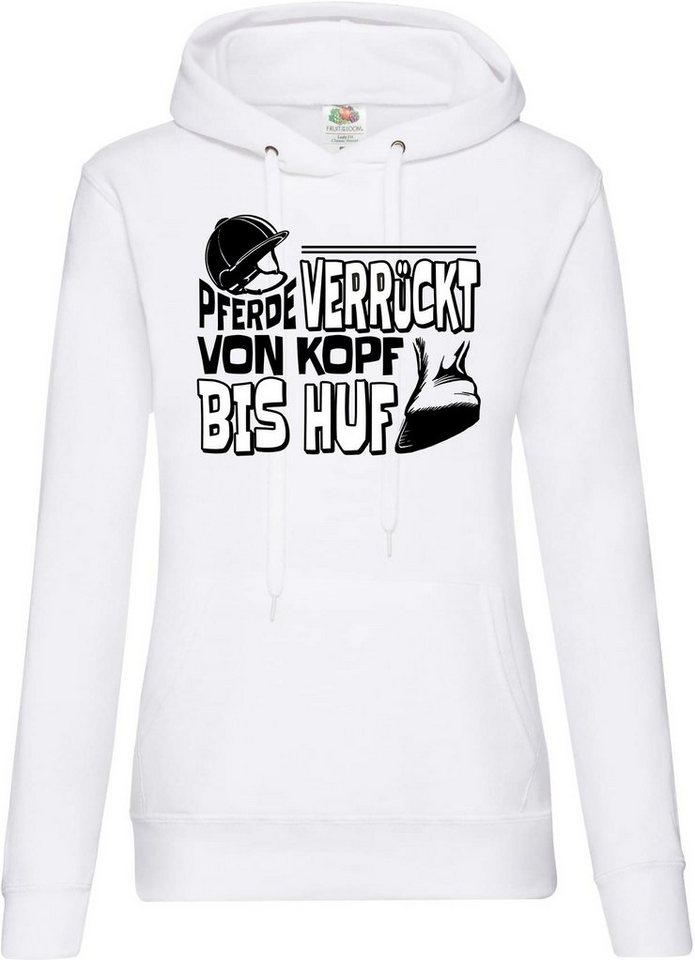 Youth Designz Kapuzenpullover Pferde Verrückt Von Kopf Bis Huf" Damen Hoodie Pullover mit trendigem Frontprint" von Youth Designz