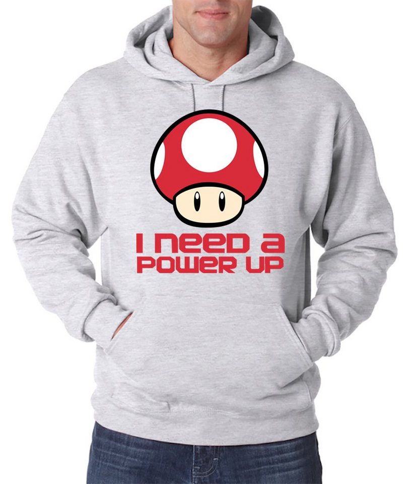 Youth Designz Kapuzenpullover Pilz "I need a Power Up" Herren Hoodie Pullover mit Retro Gaming Print von Youth Designz