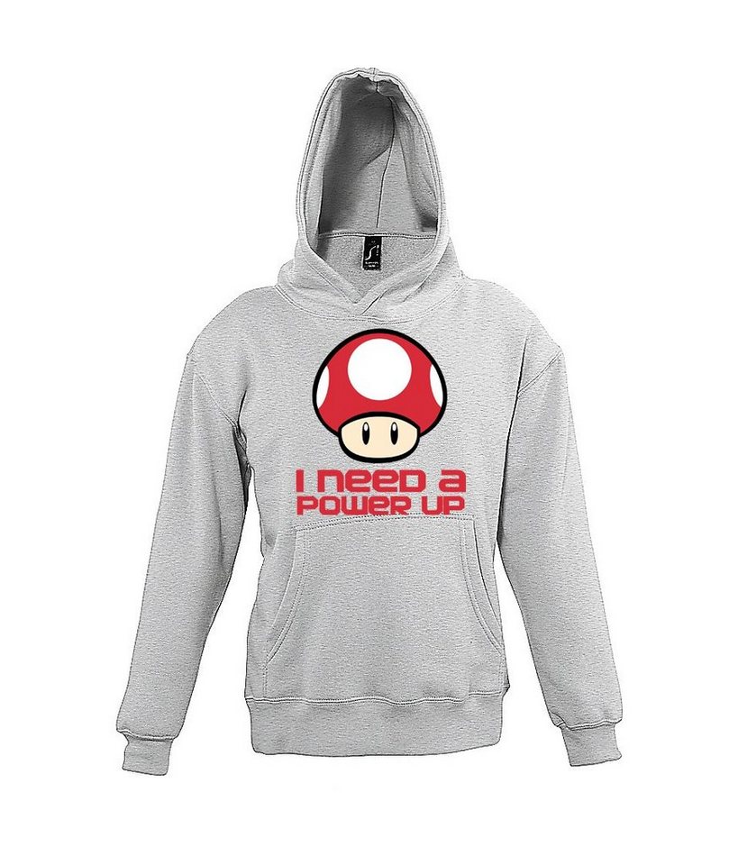 Youth Designz Kapuzenpullover Pilz I need a Power Up" Kinder Hoodie mit lustigem Frontmotiv" von Youth Designz