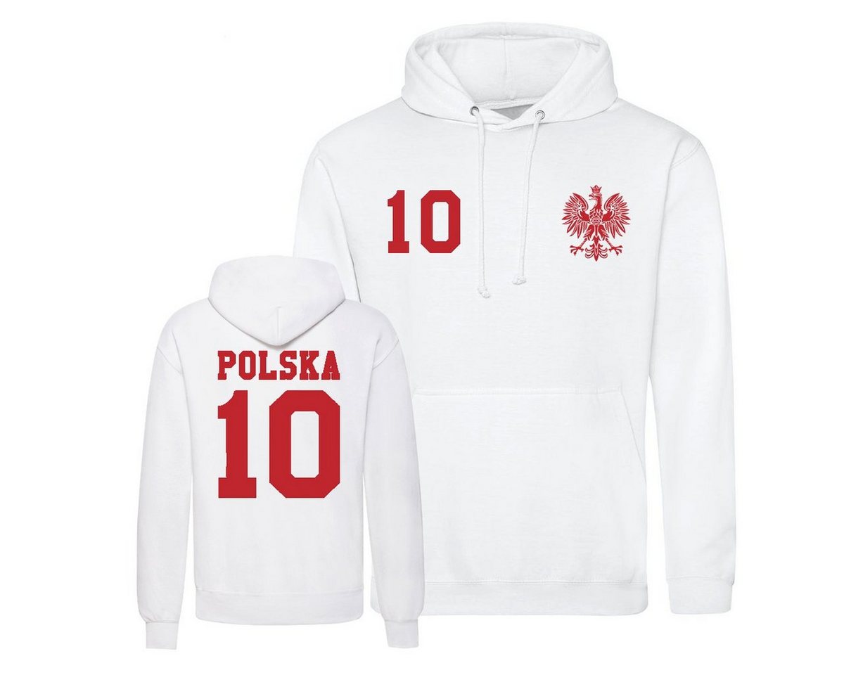 Youth Designz Kapuzenpullover Polen Herren Hoodie Pullover im Fußball Trikot Look mit trendigem Frontprint von Youth Designz