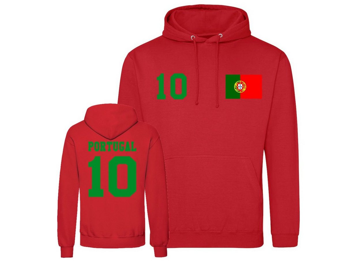 Youth Designz Kapuzenpullover Portugal Herren Hoodie Pullover im Fußball Trikot Look mit trendigem Frontprint von Youth Designz