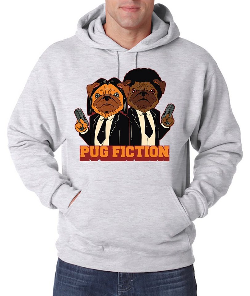 Youth Designz Kapuzenpullover Pug Fiction Herren Hoodie Pullover Hoodie mit trendigem Frontprint von Youth Designz