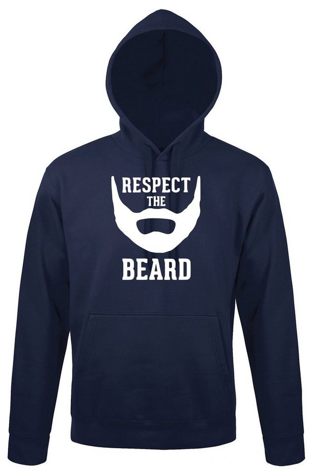 Youth Designz Kapuzenpullover RESPECT THE BEARD Herren Hoodie Pullover mit lustigem Männer Spruch von Youth Designz