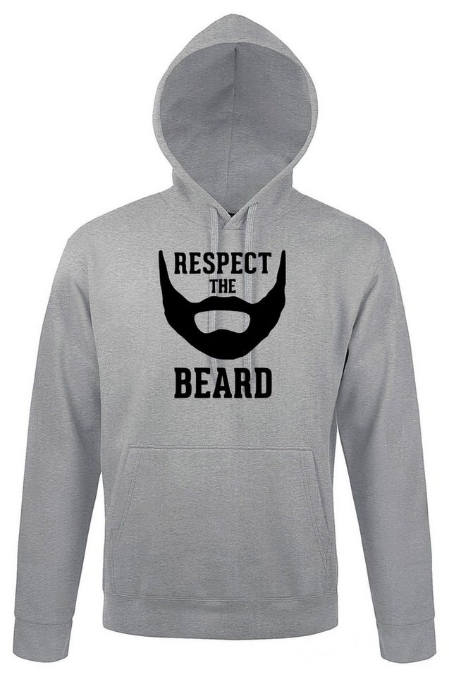Youth Designz Kapuzenpullover RESPECT THE BEARD Herren Hoodie Pullover mit lustigem Männer Spruch von Youth Designz