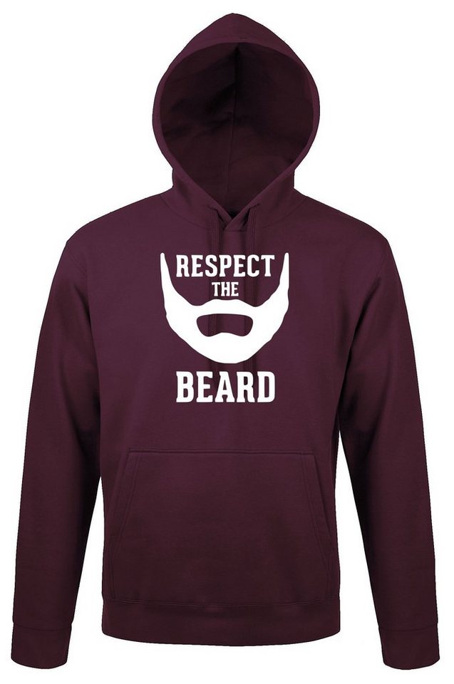 Youth Designz Kapuzenpullover RESPECT THE BEARD Herren Hoodie Pullover mit lustigem Männer Spruch von Youth Designz