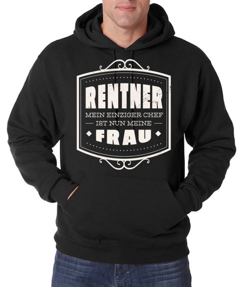 Youth Designz Kapuzenpullover "Rentner, mein einziger Chef ist meine Frau" Hoodie Pullover mit lustigem Frontprint von Youth Designz