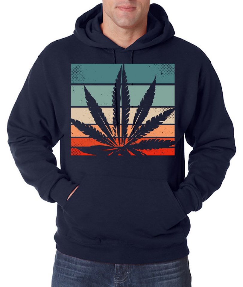 Youth Designz Kapuzenpullover Retro Cannabis Herren Hoodie Pullover mit Trendigem Cannabis Frontdruck von Youth Designz