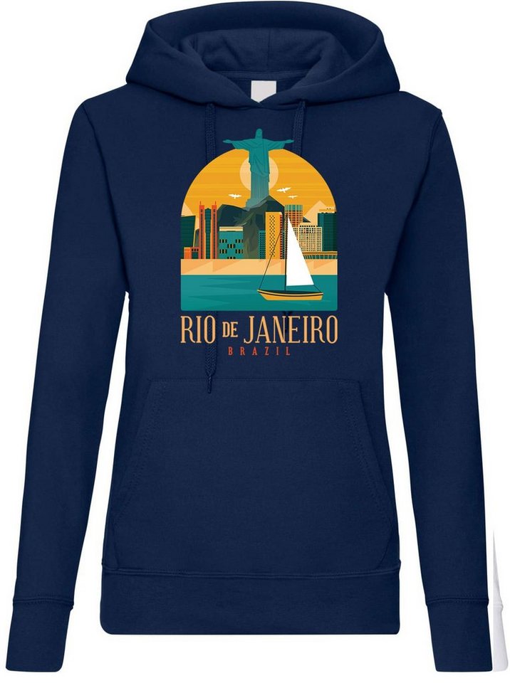 Youth Designz Kapuzenpullover Rio De Janeiro Brasilien Damen Hoodie Pullover mit trendigem Frontprint von Youth Designz