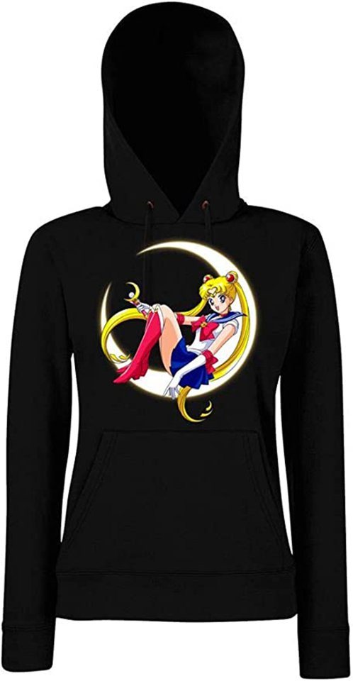 Youth Designz Kapuzenpullover Sailor Moon Damen Hoodie Pullover Mit modischem Frontprint von Youth Designz