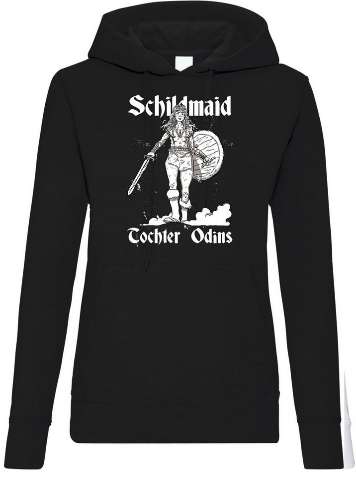 Youth Designz Kapuzenpullover Schildmaid Odins Tochter Damen Hoodie Pullover mit trendigem Frontprint von Youth Designz