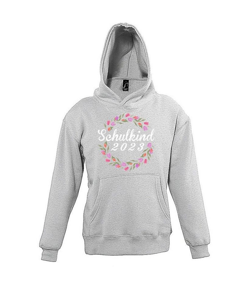 Youth Designz Kapuzenpullover Schulkind 2023 Kinder Hoodie mit lustigem Blumenkranz Aufdruck von Youth Designz