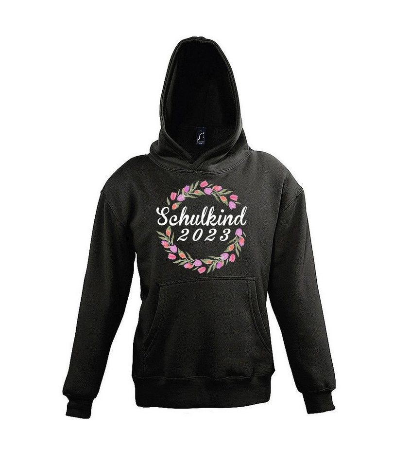 Youth Designz Kapuzenpullover Schulkind 2023 Kinder Hoodie mit lustigem Blumenkranz Aufdruck von Youth Designz