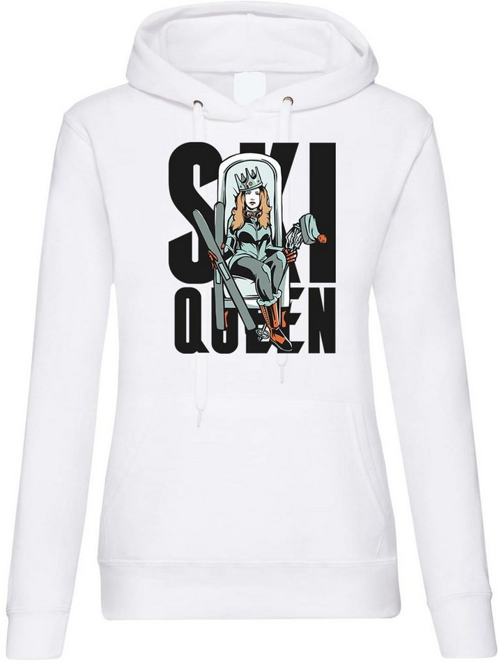 Youth Designz Kapuzenpullover Ski Queen Damen Hoodie Pullover mit trendigem Frontprint von Youth Designz