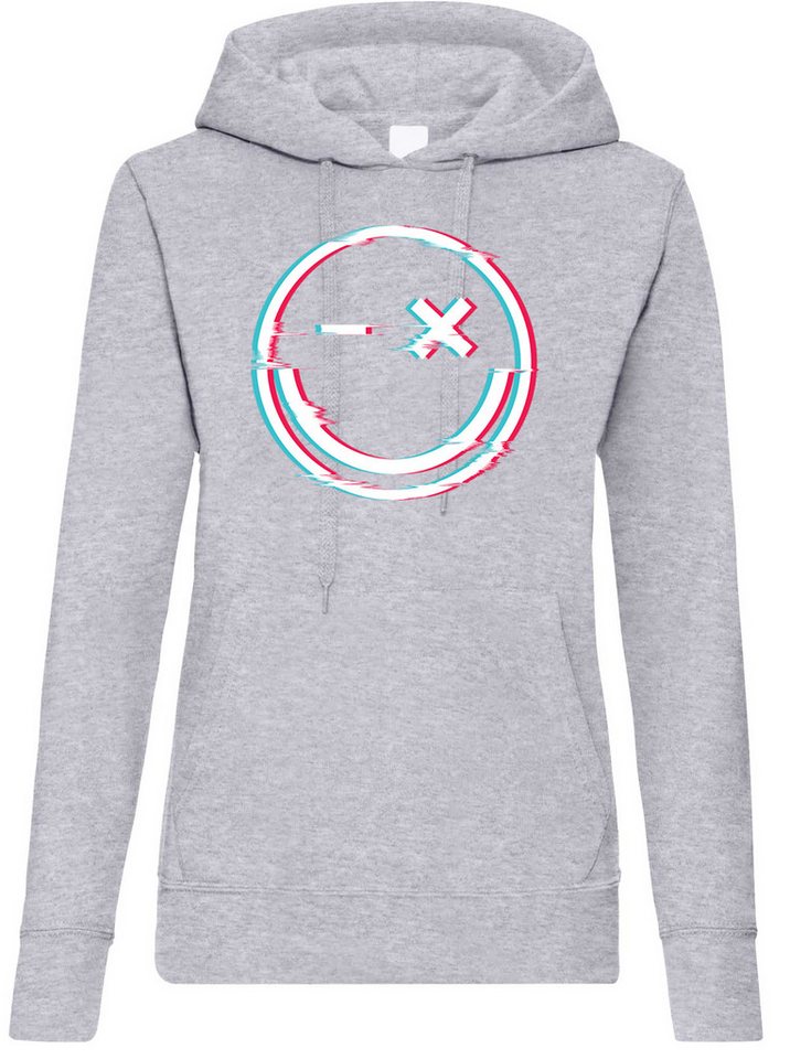 Youth Designz Kapuzenpullover Smile Glitch Damen Hoodie Pullover mit modischem Frontprint Youth Designz Kapuzenpullover Smile Glitch Damen Hoodie Pullover mit modischem Frontprint von Youth Designz