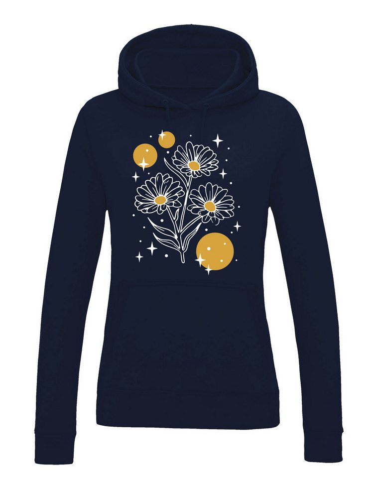 Youth Designz Kapuzenpullover Sparkling Flower Damen Hoodie Pullover mit fröhlichen Logo für Damen von Youth Designz