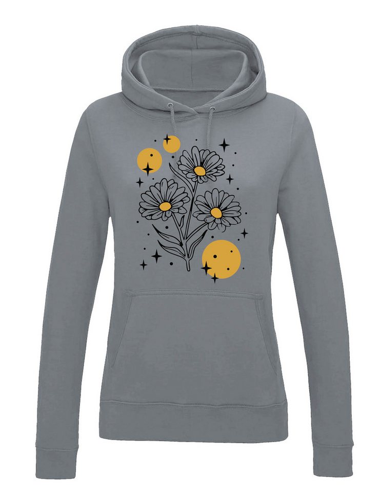 Youth Designz Kapuzenpullover Sparkling Flower Damen Hoodie Pullover mit fröhlichen Logo für Damen von Youth Designz