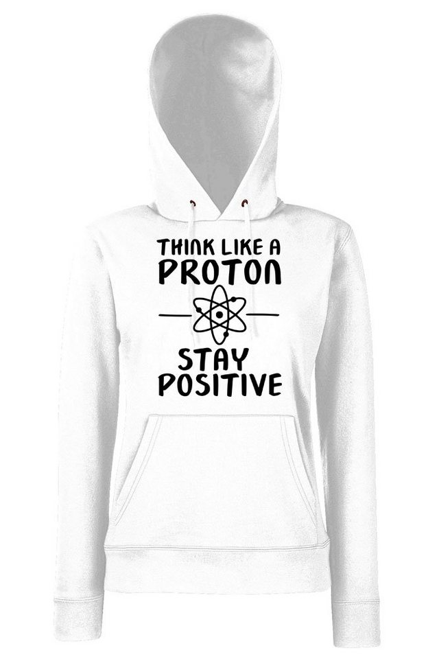 Youth Designz Kapuzenpullover Stay Positive like a Proton Damen Hoodie Pullover mit lustigen Physik Frontprint von Youth Designz