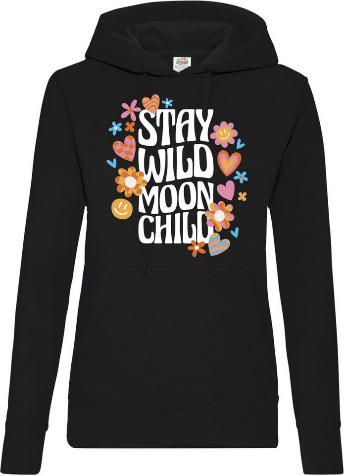 Youth Designz Kapuzenpullover Stay Wild Moon Child Damen Hoodie Pullover mit lustigem Frontprint von Youth Designz