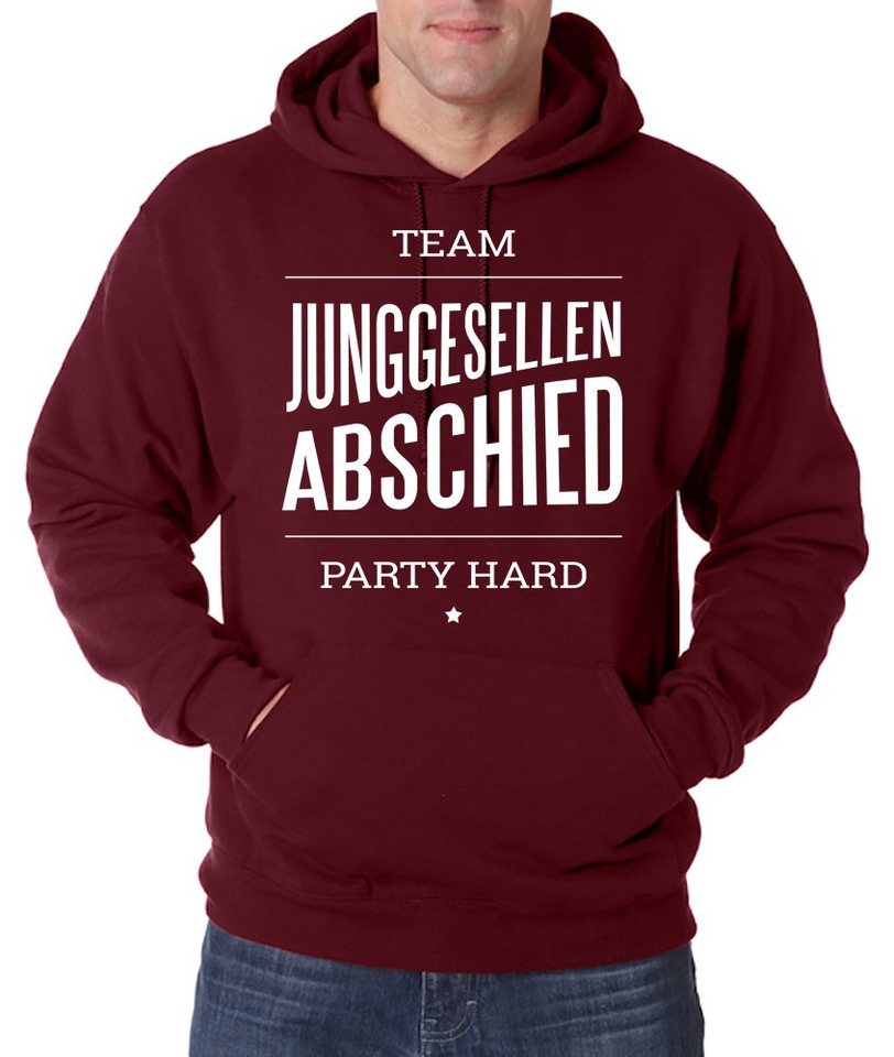 Youth Designz Kapuzenpullover TEAM JUNGGESELLEN ABSCHIED PARTY HARD Herren Hoodie Pullover mit Trendigem Frontdruck von Youth Designz