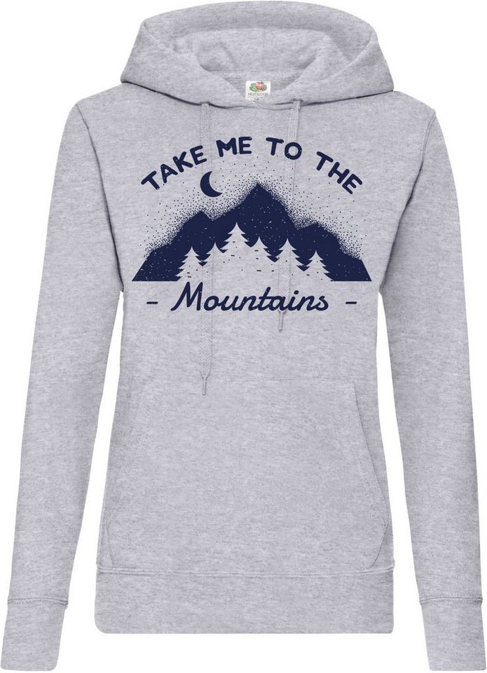 Youth Designz Kapuzenpullover Take me to the Mountains Damen Hoodie Pullover mit Trendigem Frontdruck von Youth Designz