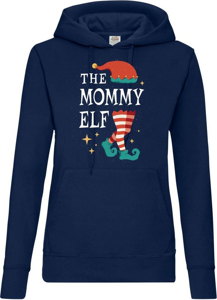 Youth Designz Kapuzenpullover The Mommy Elf Damen Hoodie Pullover mit trendigem Frontprint von Youth Designz