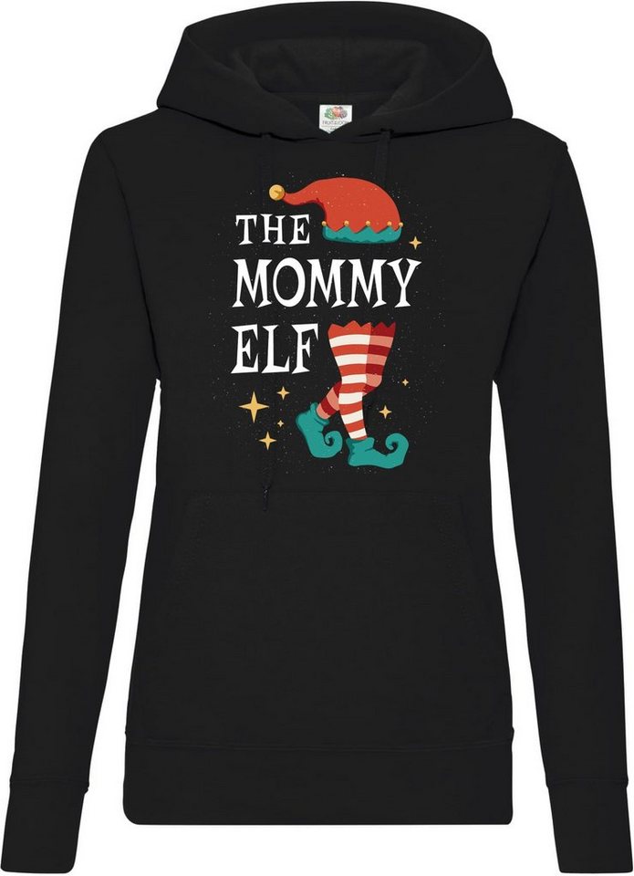 Youth Designz Kapuzenpullover The Mommy Elf Damen Hoodie Pullover mit trendigem Frontprint von Youth Designz