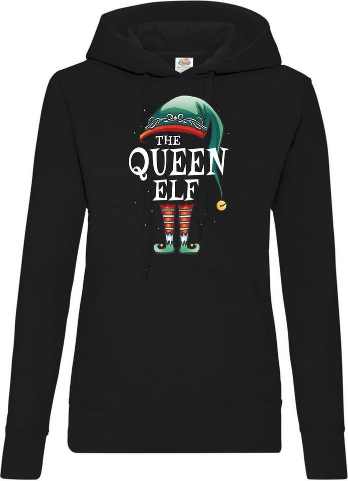 Youth Designz Kapuzenpullover The Queen Elf Damen Hoodie Pullover mit trendigem Weihnachten Frontdruck von Youth Designz