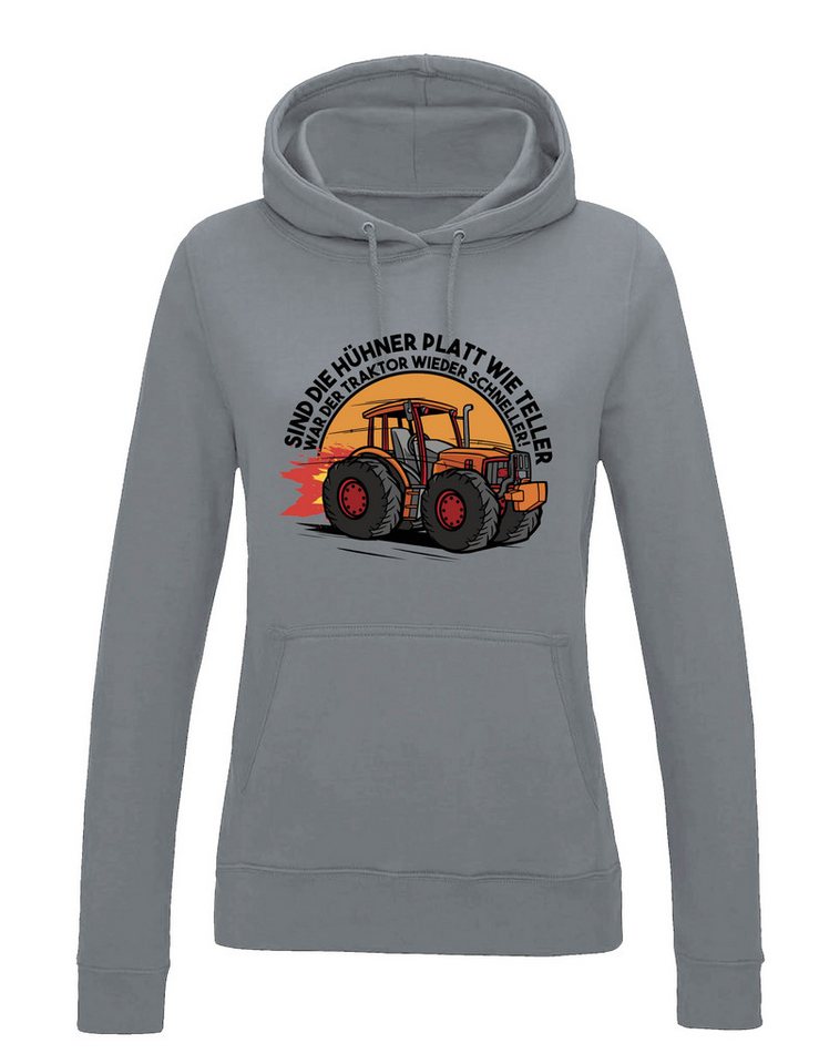 Youth Designz Kapuzenpullover Traktor Farmerin Damen Hoodie Pullover mit lustigem Spruch und Logo Aufdruck von Youth Designz