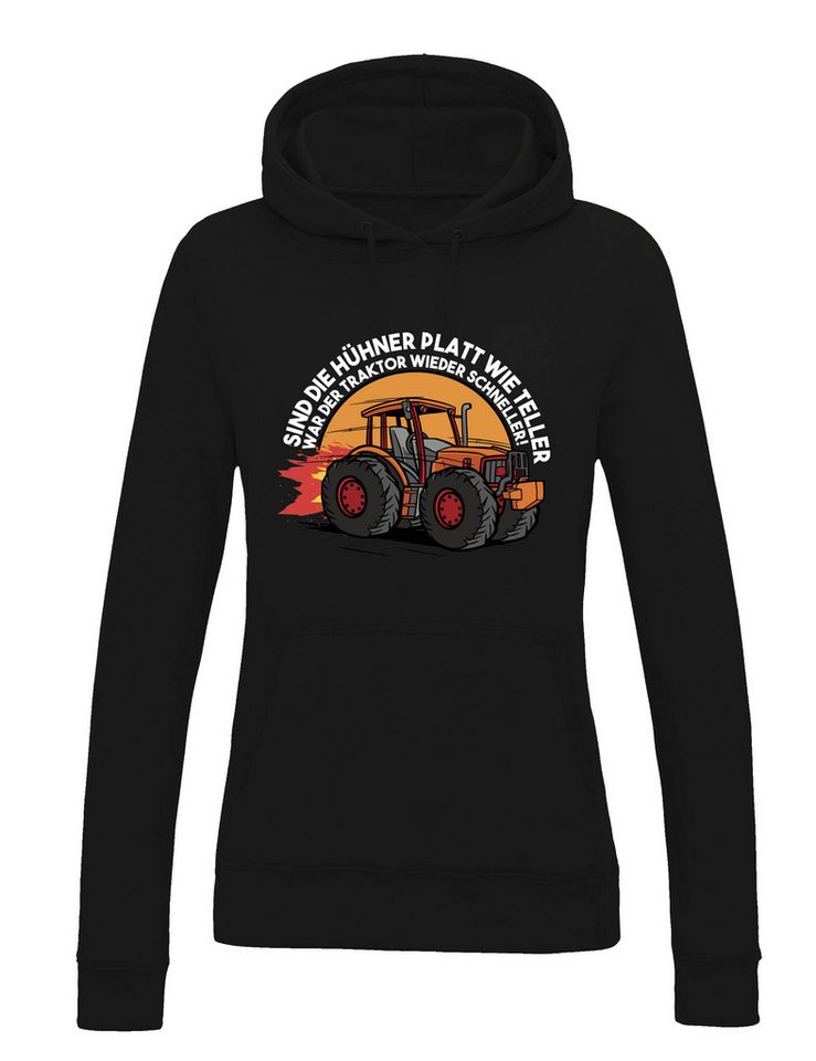 Youth Designz Kapuzenpullover Traktor Farmerin Damen Hoodie Pullover mit lustigem Spruch und Logo Aufdruck von Youth Designz