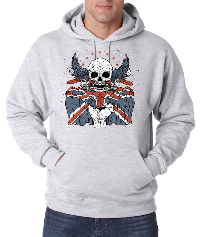 Youth Designz Kapuzenpullover UK Britain Skull Herren Hoodie Pullover mit trendigem Fronprint von Youth Designz
