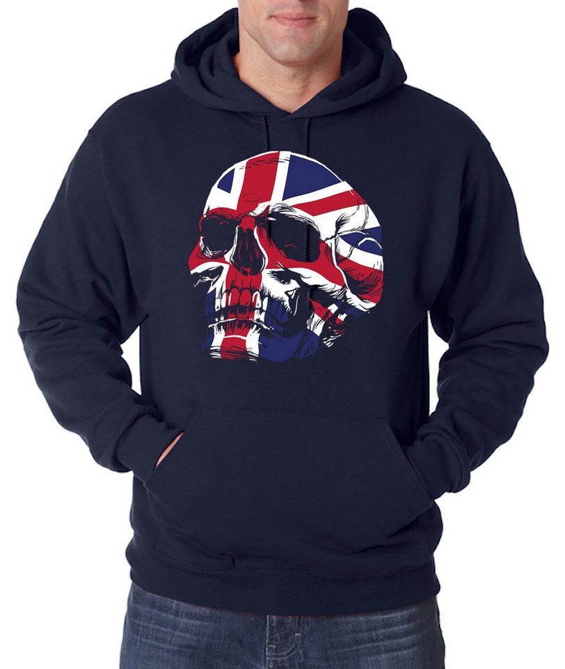 Youth Designz Kapuzenpullover UK England Totenkopf Schädel Herren Hoodie Pullover mit trendigem Frontprint von Youth Designz