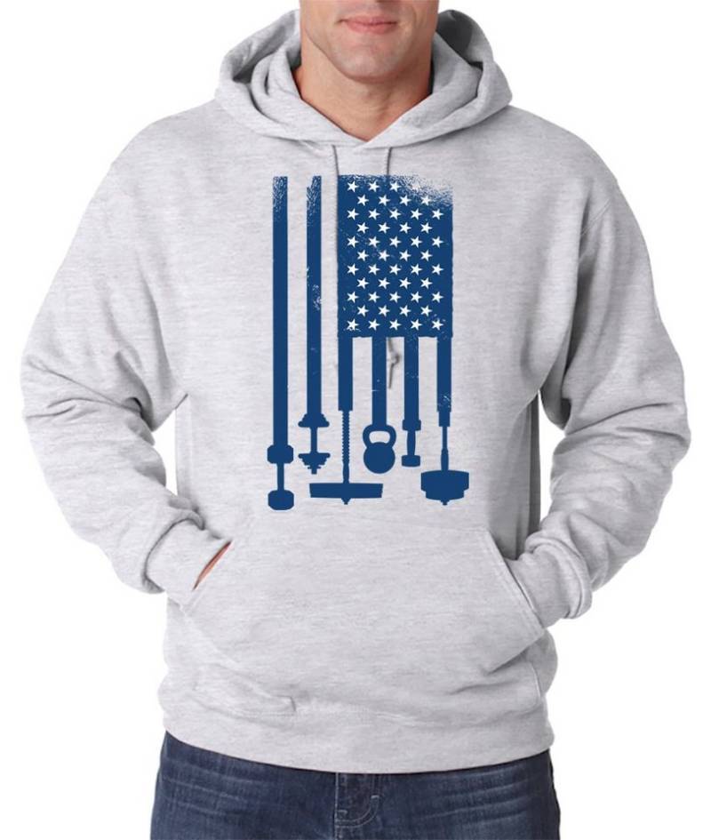 Youth Designz Kapuzenpullover USA Hanteln Herren Hoodie Pullover mit Trendigem Gym Frontdruck von Youth Designz