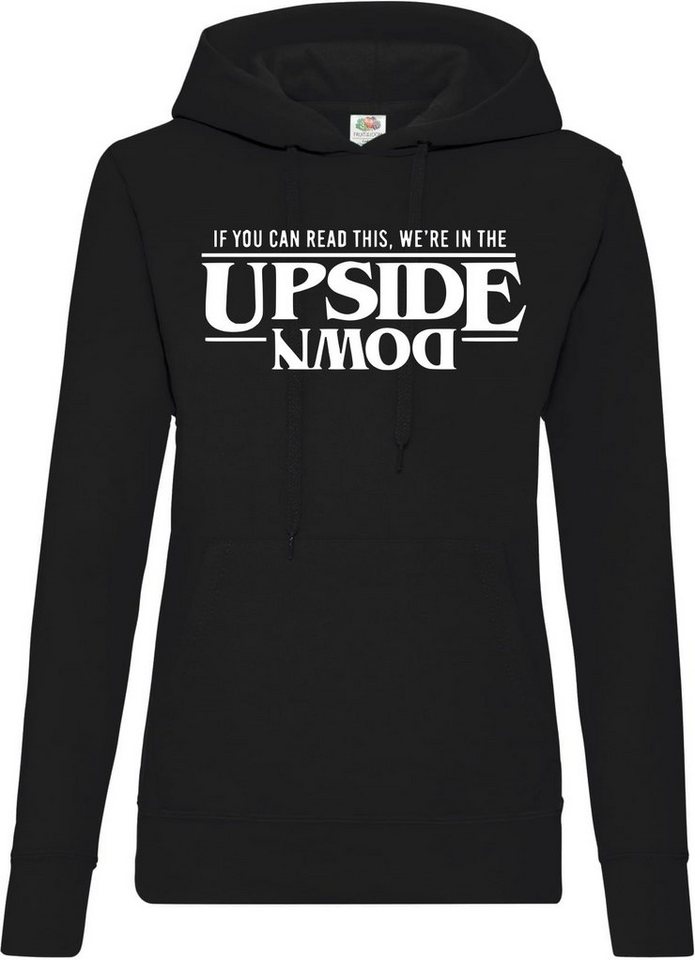 Youth Designz Kapuzenpullover Upside Down Stranger Damen Hoodie Pullover mit lustigem Spruch von Youth Designz