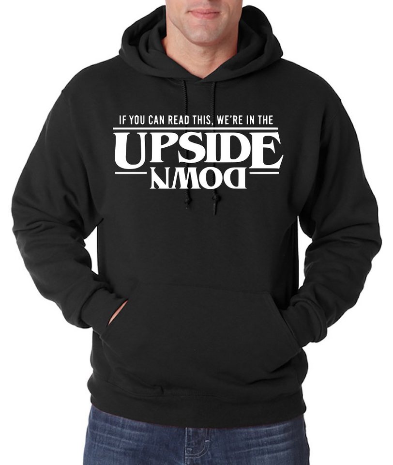 Youth Designz Kapuzenpullover Upside Down Stranger Herren Hoodie Pullover mit lustigem Spruch von Youth Designz