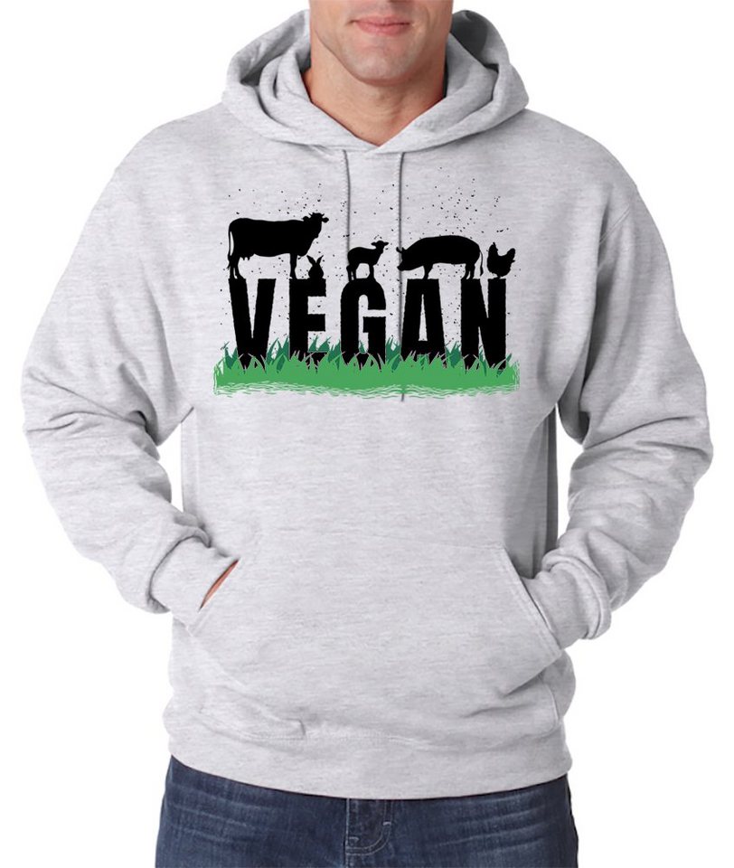 Youth Designz Kapuzenpullover Vegan Herren Hoodie Pullover mit trendigem Frontprint von Youth Designz