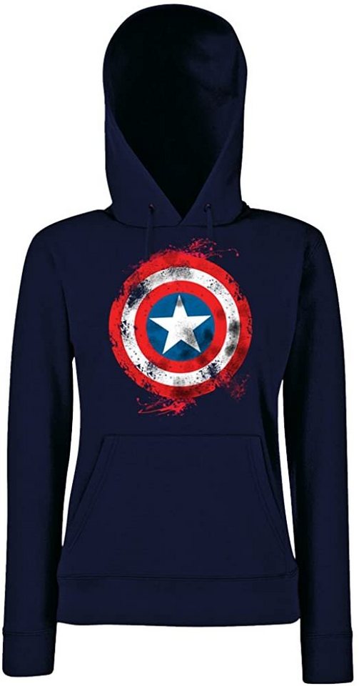 Youth Designz Kapuzenpullover Vintage Captain America Damen Hoodie Pullover mit trendigem Frontprint Youth Designz Kapuzenpullover Vintage Captain America Damen Hoodie Pullover mit trendigem Frontprint von Youth Designz